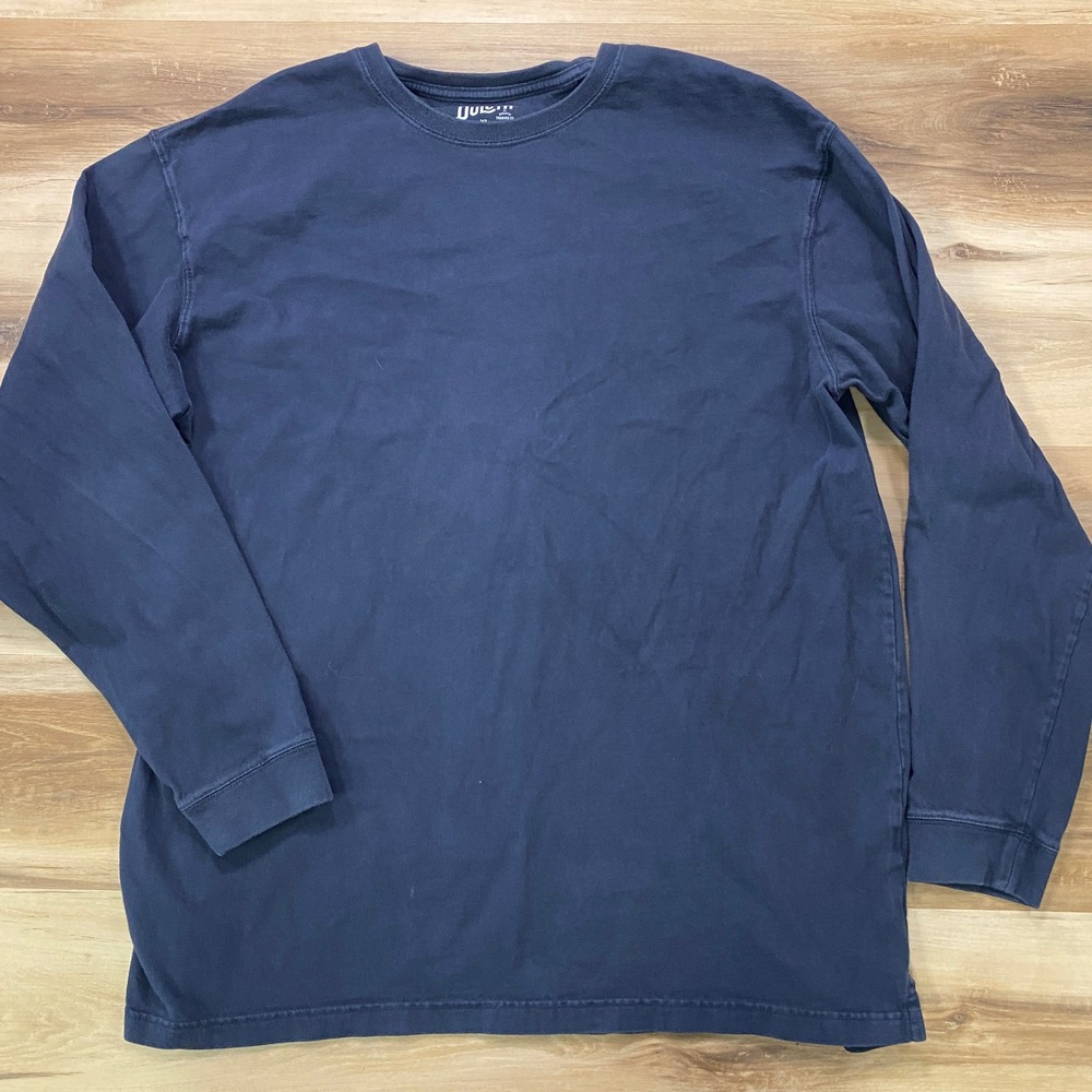 Duluth Trading Co Longtail T Shirt XL Relaxed Fit Cotton Long Sleeve Navy Blue